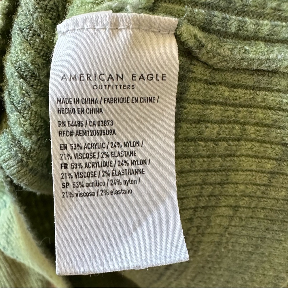 American Eagle Faux Wrap Cropped Ribbed Long Sleeve Sweater Top Womens Size XXL - Picture 5 of 11